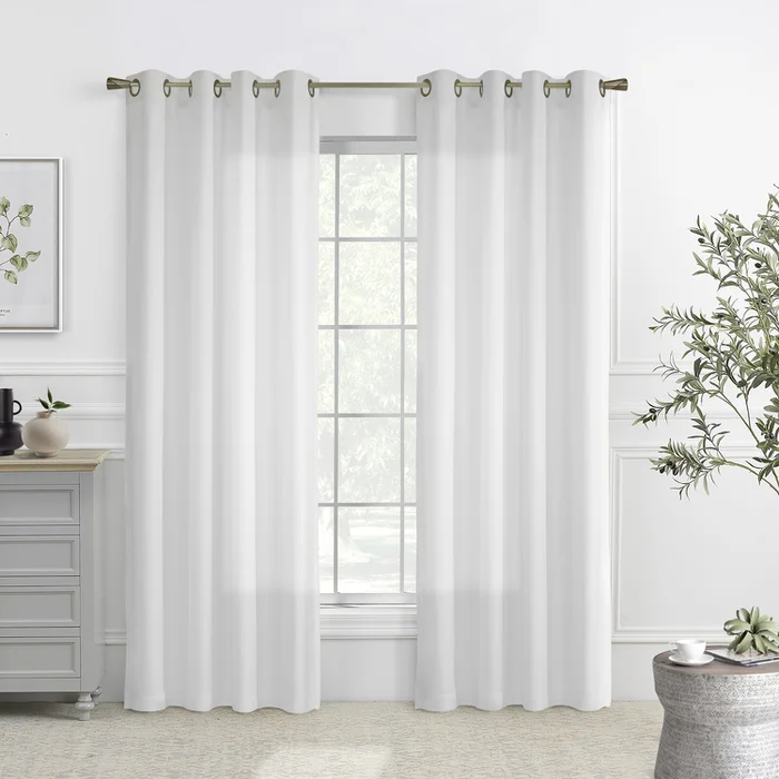 White Grommet Curtains 104×72 Polyester Lined Panels