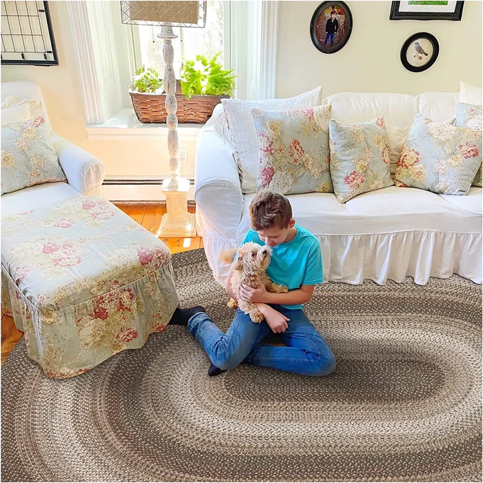 Wildwood Brown Ultra Durable Braided Oval Rugs