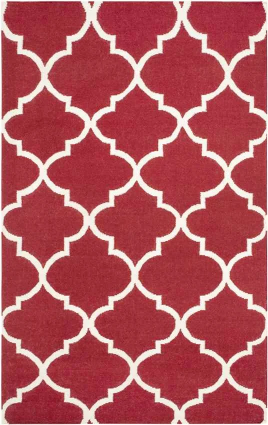 Woord Modern Brick Red Area Rug