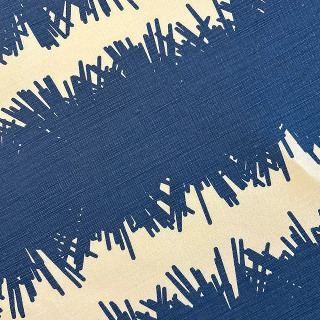 Yardage From Studio Bon Collection in Bang for Schumacher in Navy Color Wave- 1.75 Yards