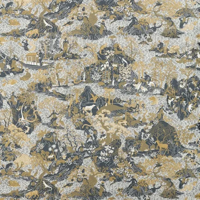 Zoffany Avalonis Fabric in Vine Black Gold