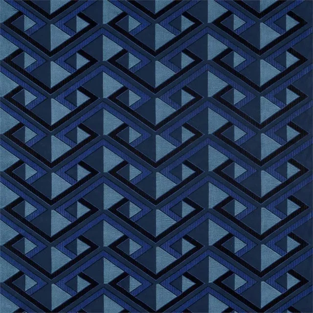 Zoffany Kuba Fabric in Lapis – a Sample