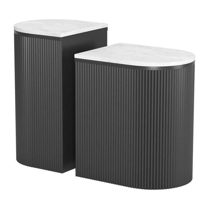 Zuo Modern – Ormara Side Table Set (2-Piece) White & Black – 109919